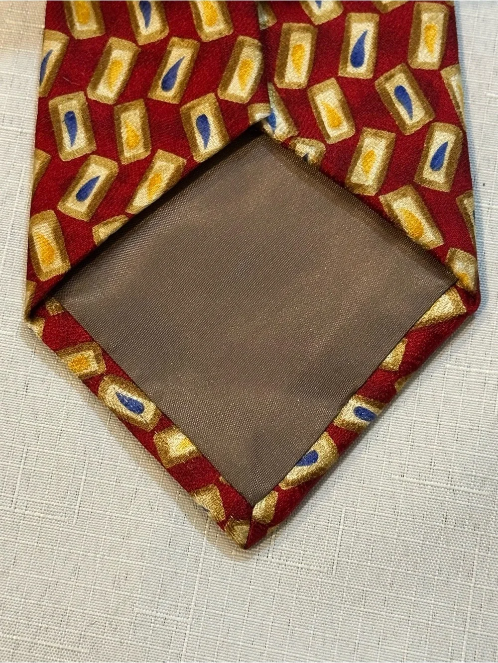 Perry Ellis Portfolio Silk Geometric Tie Made USA